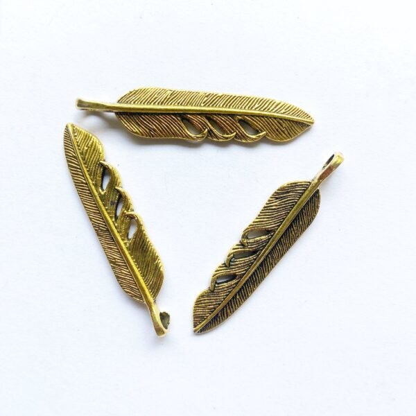 Golden Feather Charm 1