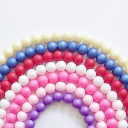 8 MM Round Acrylic Beads - Matt
