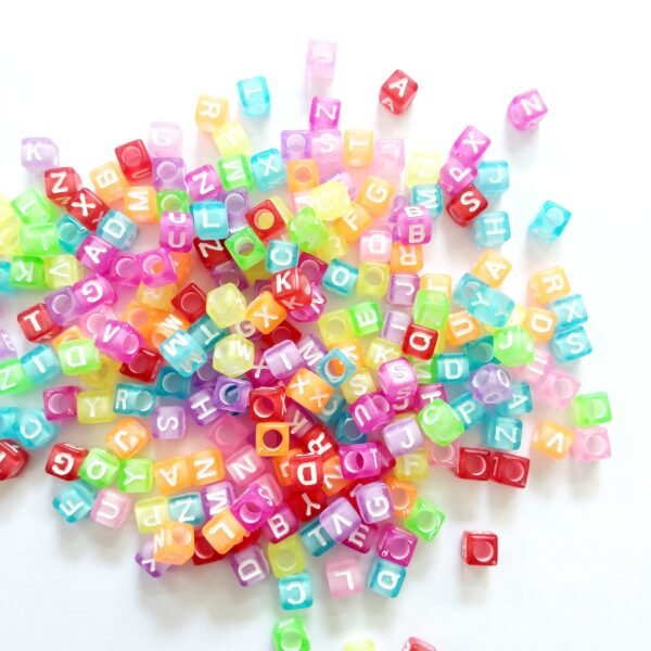 Transparent Square Font Beads