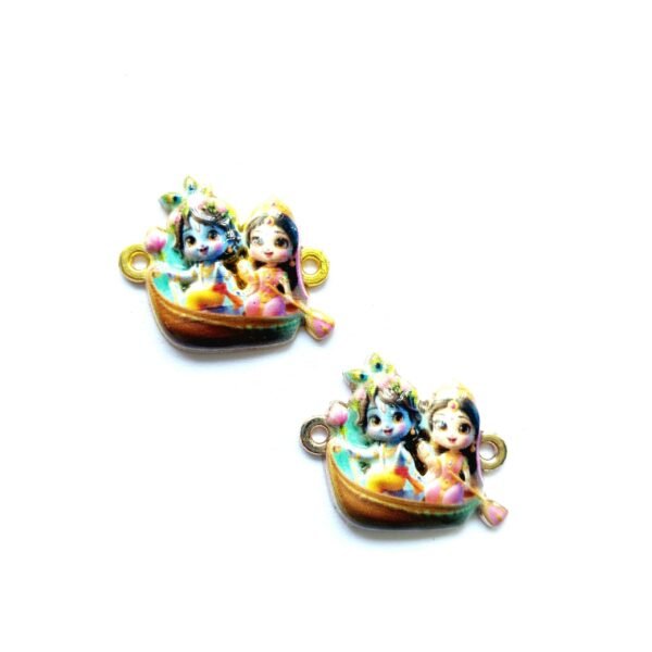 3D Metal Radhe Krishna Charms