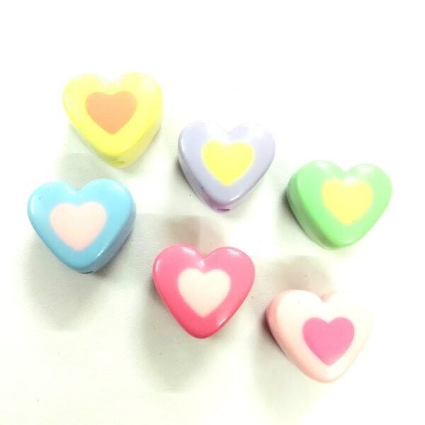 Pastel Heart Spacer Beads