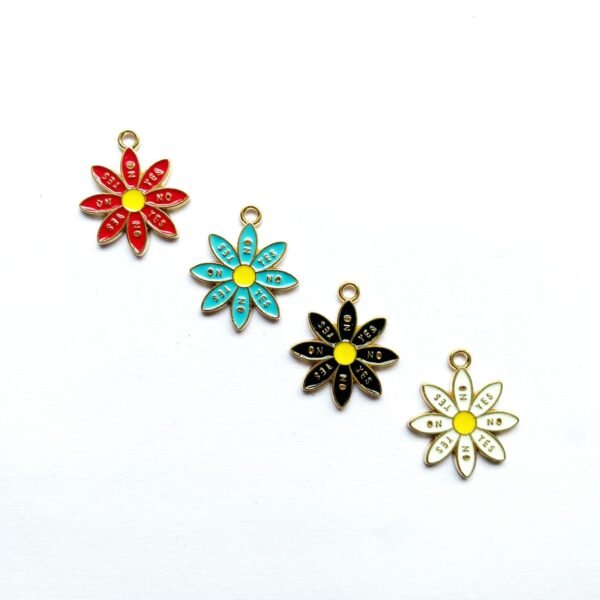 Enamel Daisy Flower Pendant