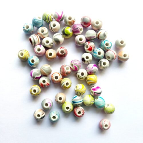 6MM Printed Acrylic Beads