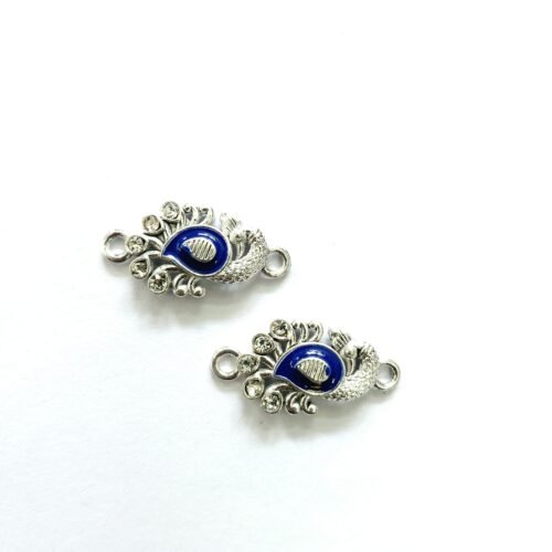 Enamel Peacock Silver Charms 303