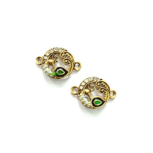 Diamond Studded Peacock Charms
