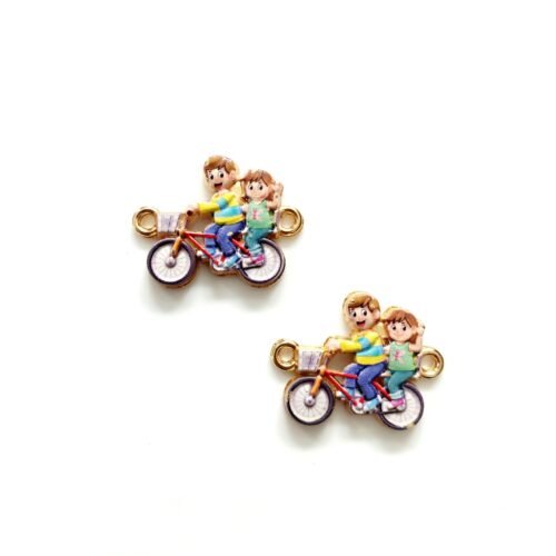 3D Metal Cycling Kids Charms