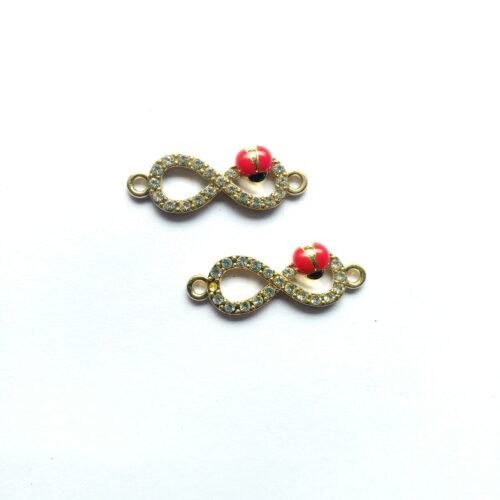 Diamond Studded Ladybug Infinity Charms