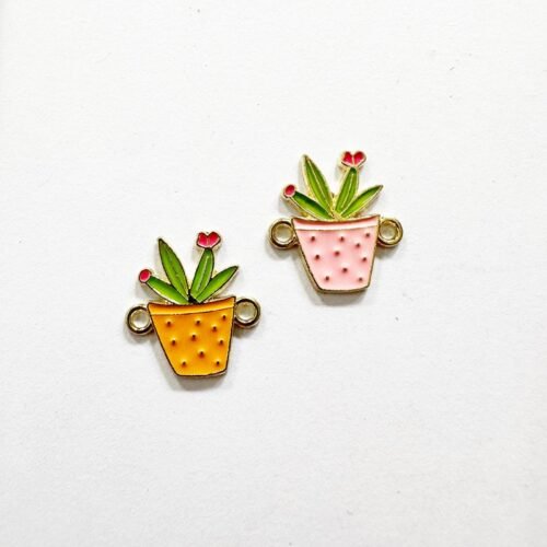 Enamel Flower Pot Charms