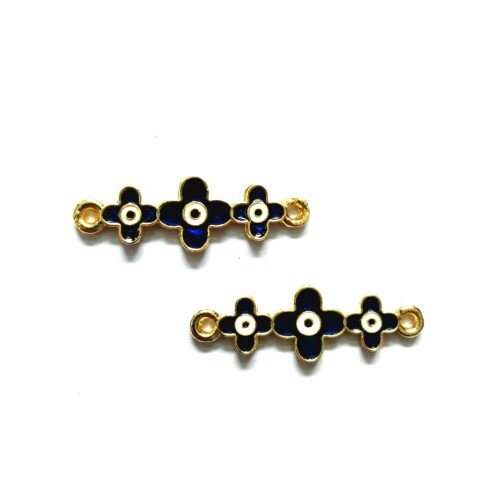 Enamel Evil Eye Flower Charms