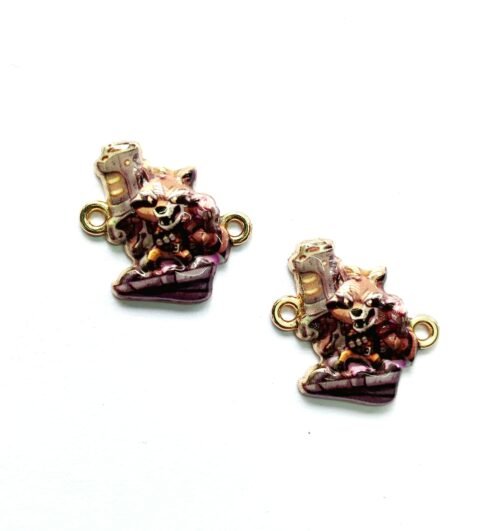 3D Metal Rocket Raccoon Cartoon Charms