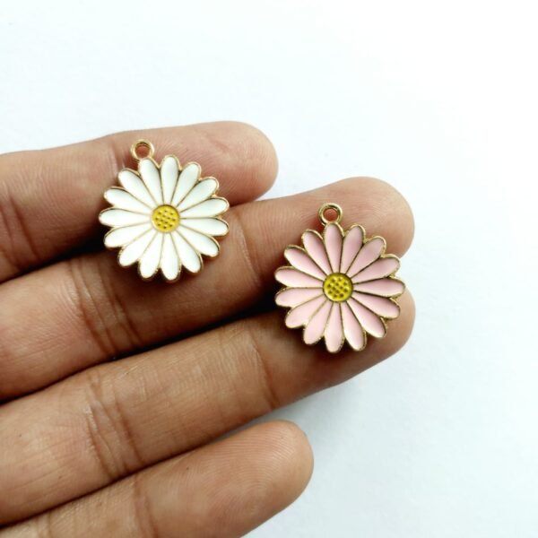 Enamel Daisy Flower Pendant 2 - Image 2