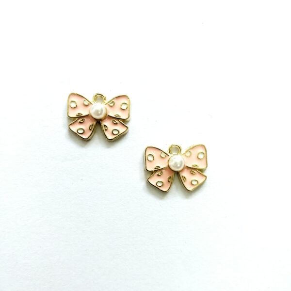 Enamel Pearl Bow Pendent