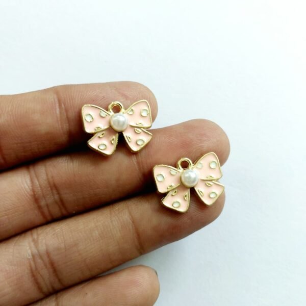Enamel Pearl Bow Pendent - Image 2