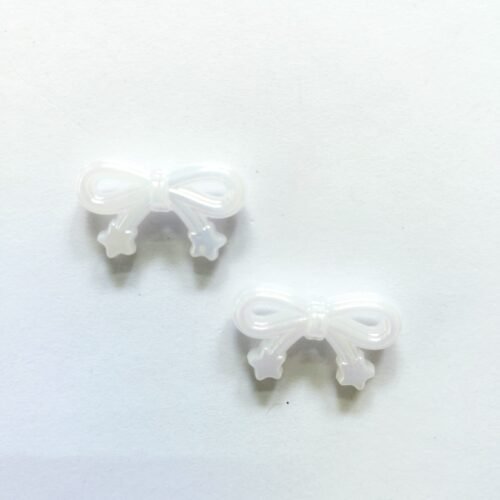 White Hair Bow Beads