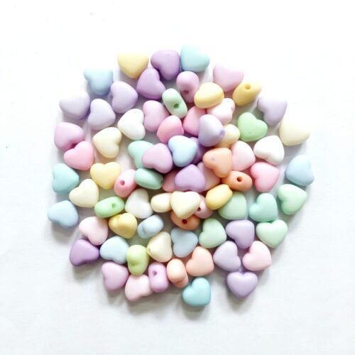 Mini Pastel Heart Beads