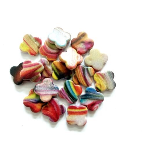 Acrylic Multicolour Flower Beads