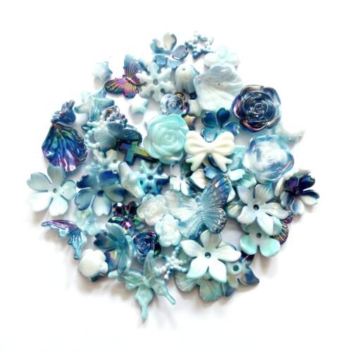 White Blue Mixed Beads