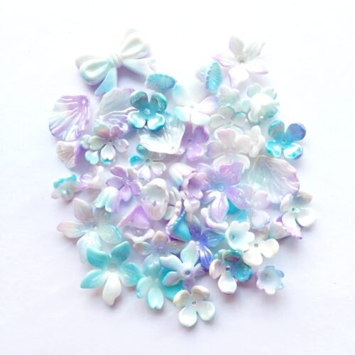 Sky Blue White Mixed Beads