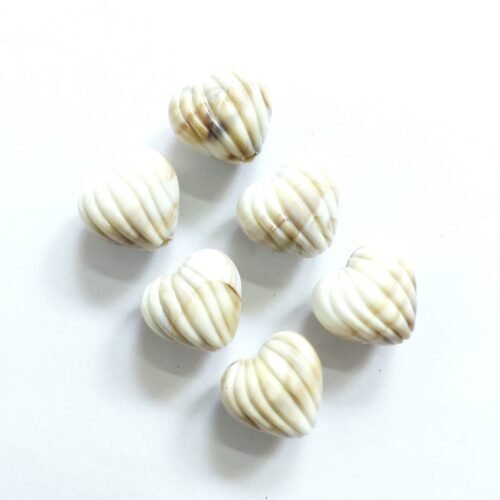 Acrylic Engraved Hear Stone Beads