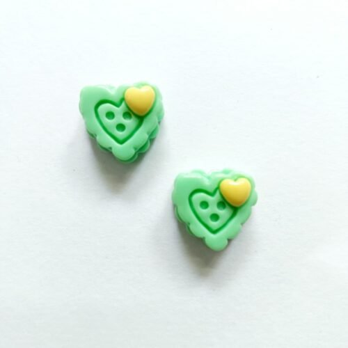 Polymer Clay Green Heart Cookie