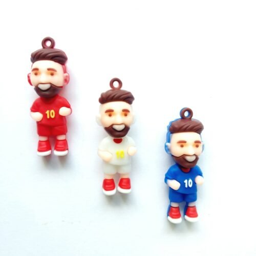 Rubber 3D Lionel Messi Charms