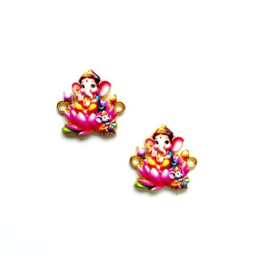3D Metal Bal Ganesha On Lotus Charms