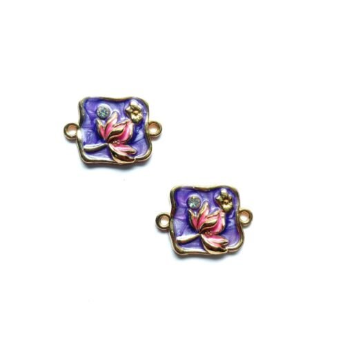 Enamel Lotus Flower Charms
