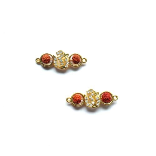 Diamond Studded Ohm Rudraksh Charms