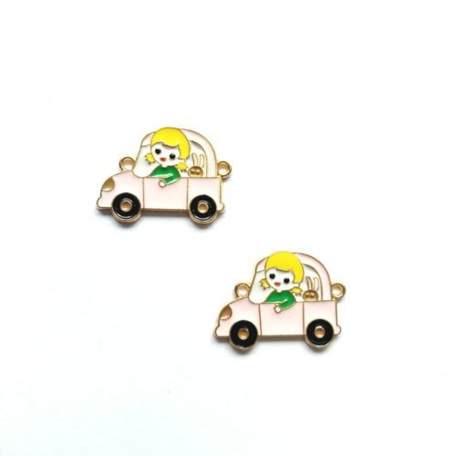 Enamel Pink Car Charms