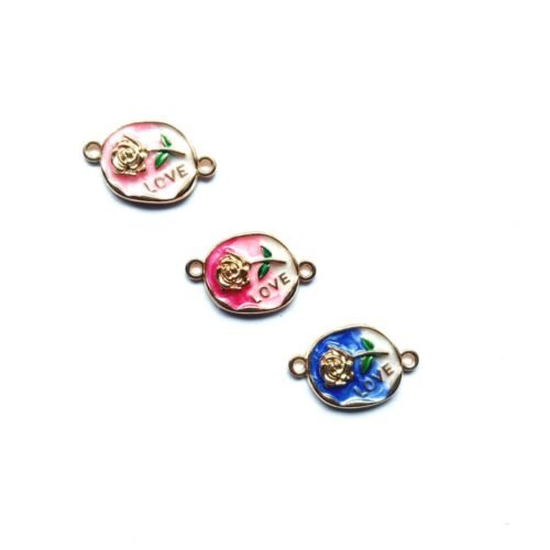 Enamel Rose Charms