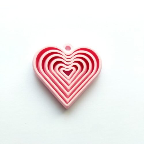 3D Printed Heart Fidget Keychain